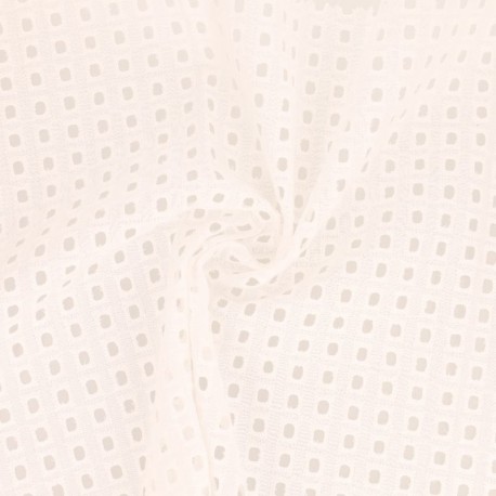 Tissu Broderie Anglaise Coton Lutosa Blanc