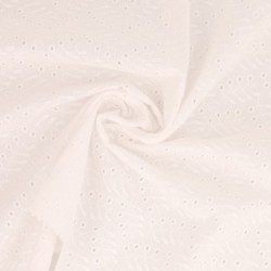 Tissu Broderie Anglaise Coton Brema Blanc 