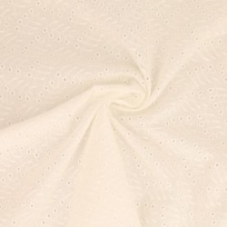 Tissu Broderie Anglaise Coton Brema Ivoire