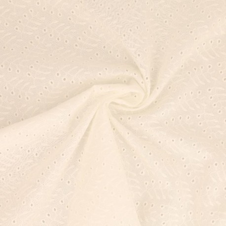 Tissu Broderie Anglaise Coton Brema Ivoire
