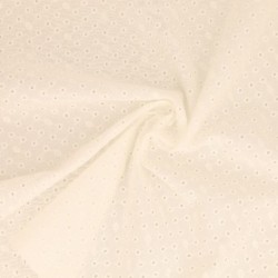 Tissu Broderie Anglaise Coton Nola Ivoire 