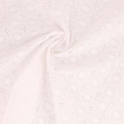 Tissu Broderie Anglaise Coton Ameria Blanc
