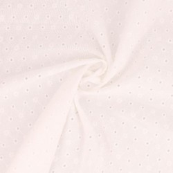 Tissu Broderie Anglaise Coton Baelo Blanc 