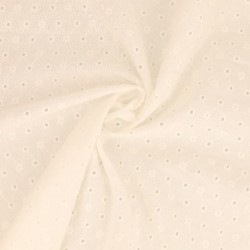 Tissu Broderie Anglaise Coton Baelo Ivoire 