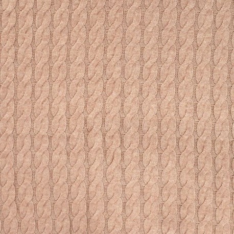 Tissu Matilda Maille Torsadee Cognac