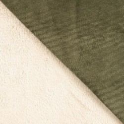 Tissu Velours Côtelé Matelassé Fausse Fourrure Kaki