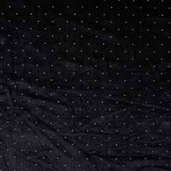 Tissu Velours Lisse Noir Avec Strass