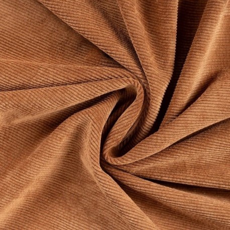 Tissu Velours Côtelé Matelassé Fausse Fourrure Camel 