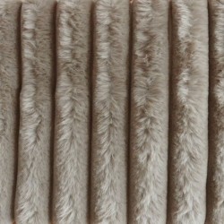 Tissu Toudou Fausse Fourrure Côtelée Taupe