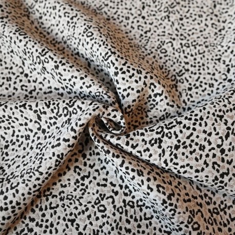 Tissu Jacquard Nairobi Mini Leopard Ecru