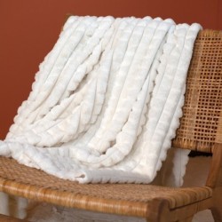 Tissu Fausse Fourrure Texturé Helsinki Blanche