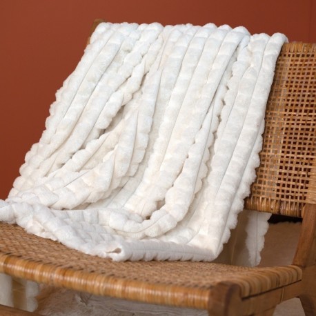 Tissu Fausse Fourrure Texturé Helsinki Blanche