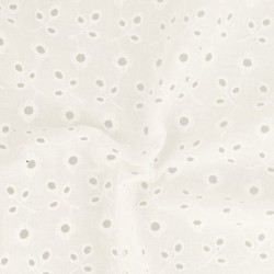 Tissu Broderie Anglaise Ivoire 
