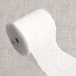 Broderie fleurs 3 rangs Blanc
