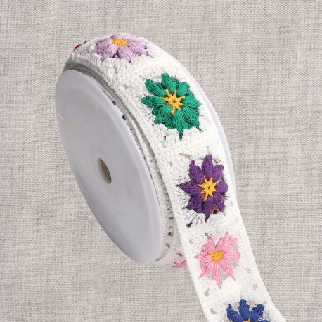 Galon crochet edelweiss Blanc
