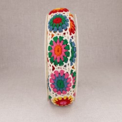 Galon crochet rosace Blanc