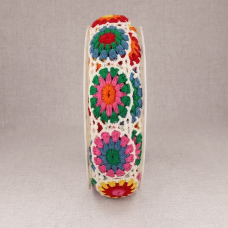 Galon crochet rosace Blanc