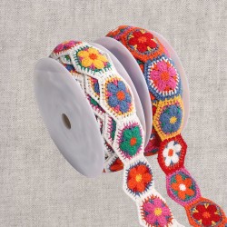 Galon crochet fleurs