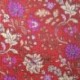 Tissu Blockprint Imprimé Tampons Mains Matelassé Double Face Rouge