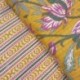 Tissu Blockprint Imprimé Tampons Mains Matelassé Double Face Jaune