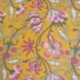 Tissu Blockprint Imprimé Tampons Mains Matelassé Double Face Jaune