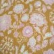 Tissu Blockprint Imprimé Tampons Mains Matelassé Double Face Moutarde Violet