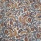 Tissu Blockprint Imprimé Tampons Mains Matelassé Double Face Ecru Marron
