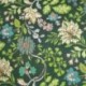 Tissu Blockprint Imprimé Tampons Mains Matelassé Double Face Vert Jaune