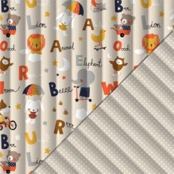 Tissu Matelassé Alphabet Multicolore
