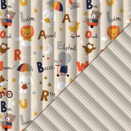 Tissu Matelassé Alphabet Multicolore