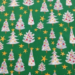 Tissu Coton Imprimé Solveig Vert 