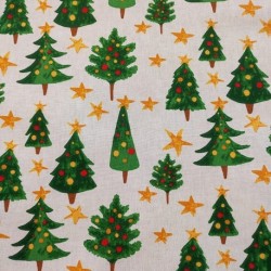 Tissu Coton Imprimé Solveig Blanc 