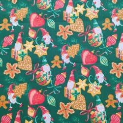 Tissu Coton Imprimé Mutin Vert 