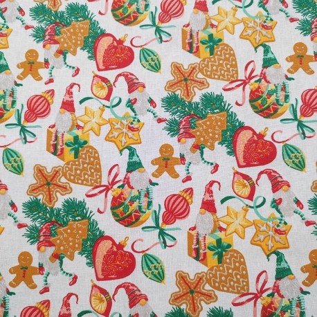 Tissu Coton Imprimé Mutin Blanc 
