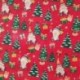 Tissu Coton Imprimé Gnomes Rouge 
