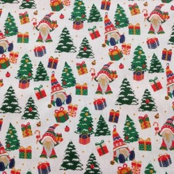 Tissu Coton Imprimé Frodon Blanc