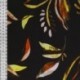 Tissu Popeline de Viscose Imprimée Feuille Fond Noir