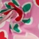 Tissu Popeline Fleurs Rose 