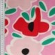 Tissu Popeline Fleurs Rose 
