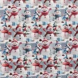 Tissu Imprimé Effet 3d Snowman Multico