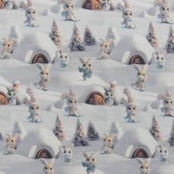 Tissu Imprimé Effet 3d Bugs Blanc