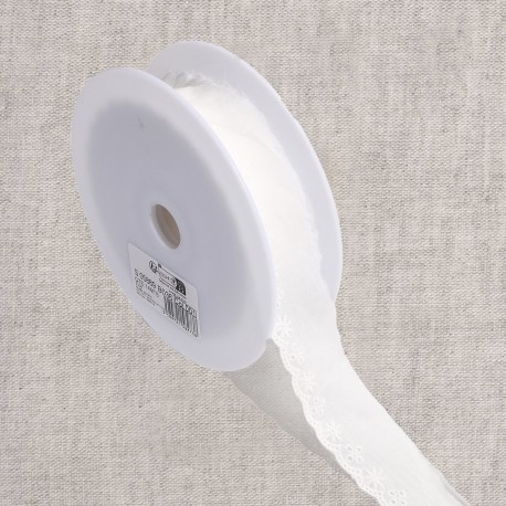 Broderie fleurs Blanc