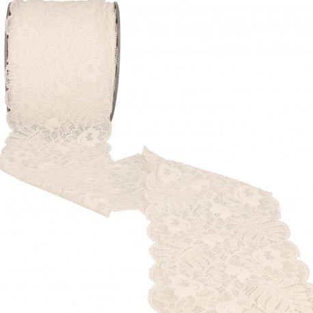 Dentelle élastique fleurs et feuilles