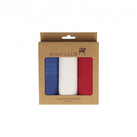 Mouchoirs 100% coton Bleu blanc rouge