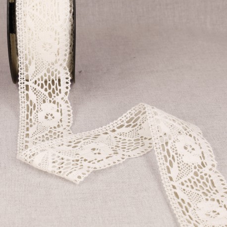 Dentelle coton fleurs