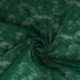 Tissu Dentelle Elastique Roses Vert 