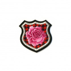 Blason edelweiss - Rose/rouge