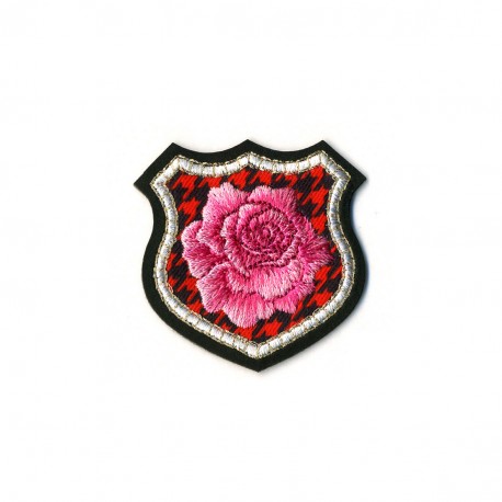 Blason edelweiss - Rose/rouge