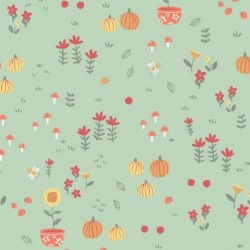 Tissu Coton Imprimé Menlo Vert