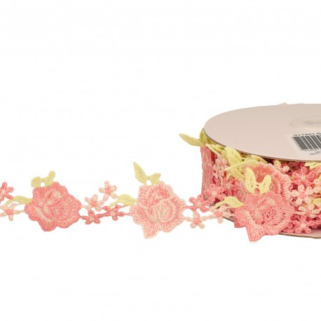 Galon brodé fleurs